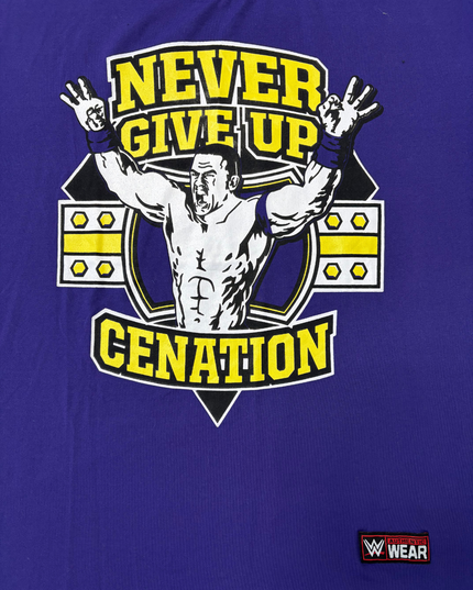 WWE John Cena “Never Give Up” Cenation Purple Graphic T-Shirt - M