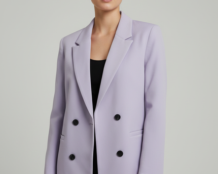 Noisy May Lilac Double-Breasted Structured Blazer