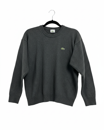 Lacoste Grey Vintage Wool Blend Crewneck Sweater