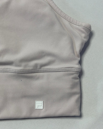 FILA Mauve Asymmetric Cut-Out High-Neck Sports Top