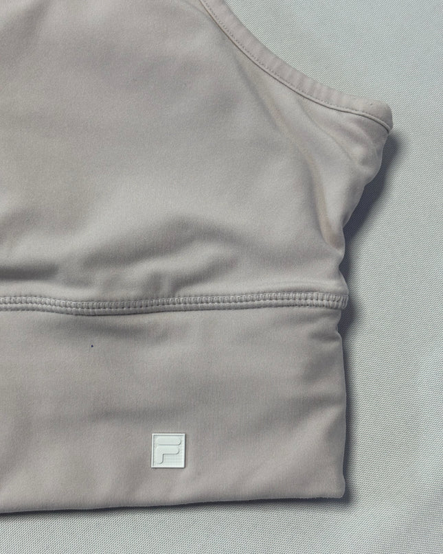 FILA Mauve Asymmetric Cut-Out High-Neck Sports Top