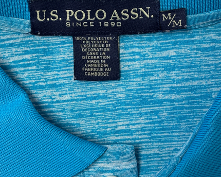 U.S. Polo Assn. Heather Sky Blue Performance Polo Shirt