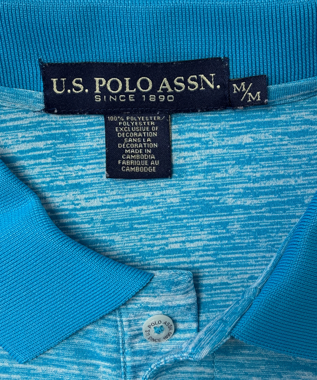 U.S. Polo Assn. Heather Sky Blue Performance Polo Shirt