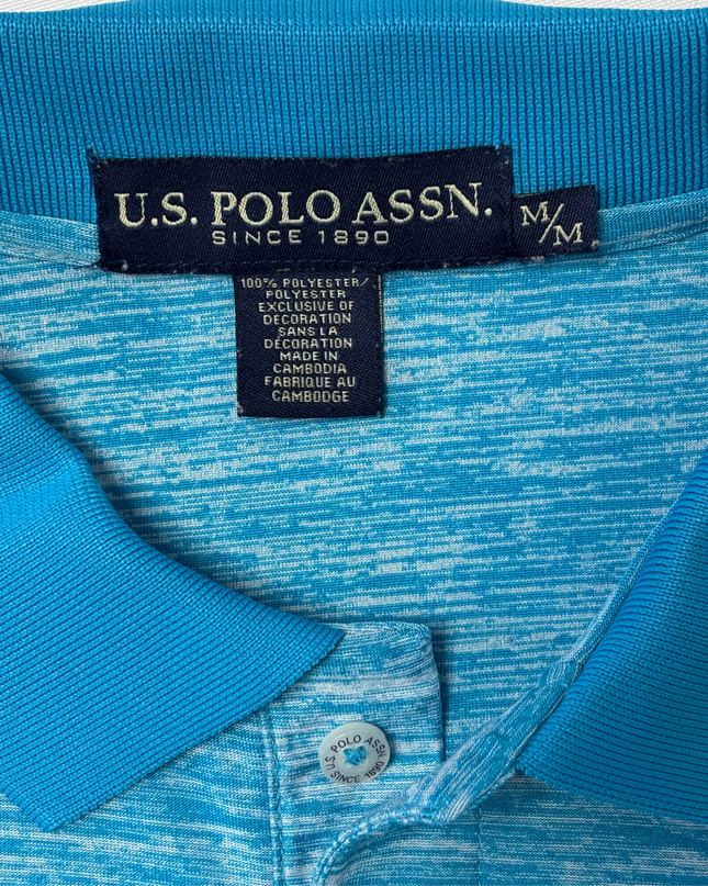 U.S. Polo Assn. Heather Sky Blue Performance Polo Shirt