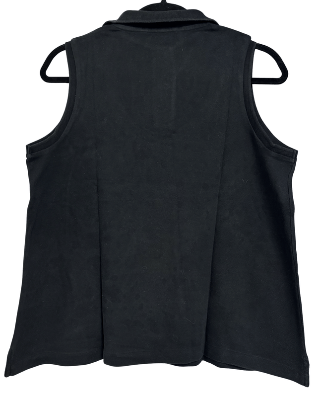 Ralph Lauren Sport Black Sleeveless with Purple Pony Logo Polo Shirt