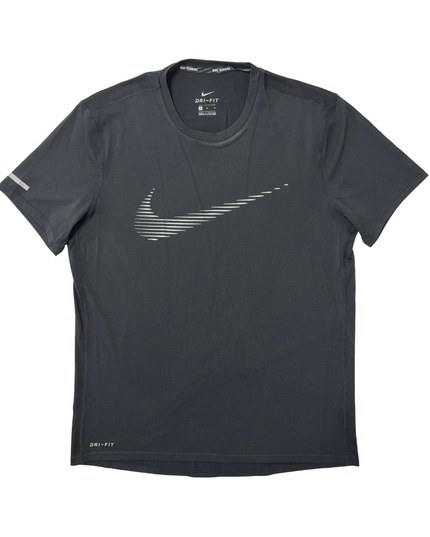 Nike Dri-Fit Running Division Black Reflective Swoosh Training T-Shirt