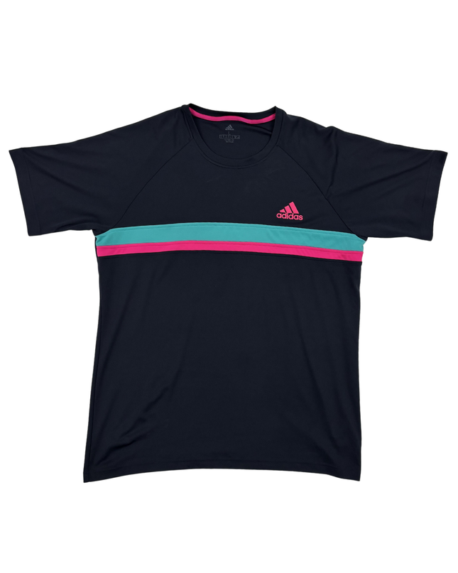 Adidas Climalite Black & Teal Performance Sports T-Shirt - L
