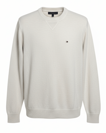 Tommy Hilfiger Off-white Crewneck Cotton Sweater