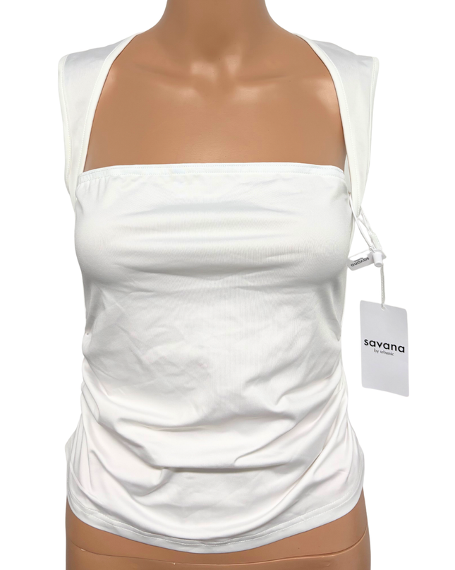 Savana by Urbanic Square Neck Sleeveless White Tank Top - XS | With Tag