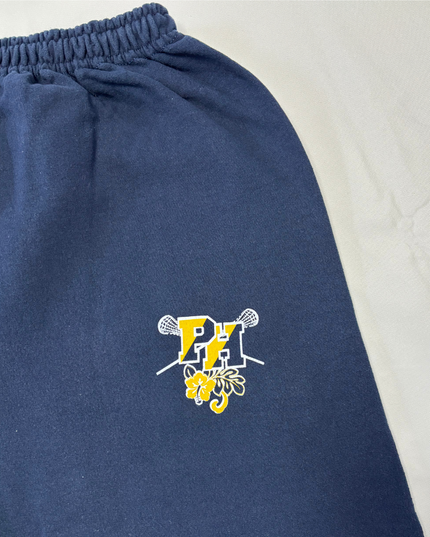 Gildan Heavy Blend Navy Blue Graphic Sweatpants - XS | Waist: 24"