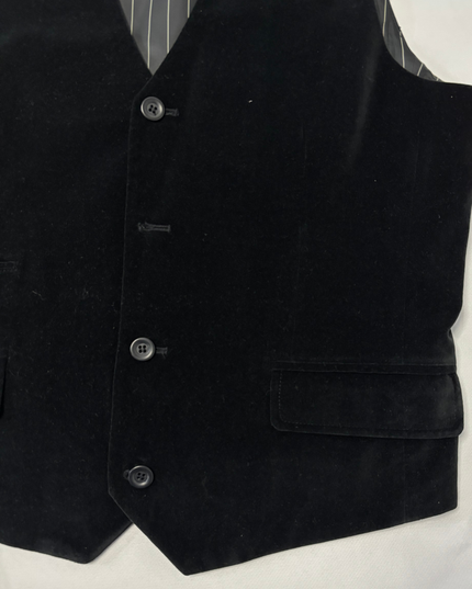 Kenneth Cole New York Black Velvet Tailored Waistcoat