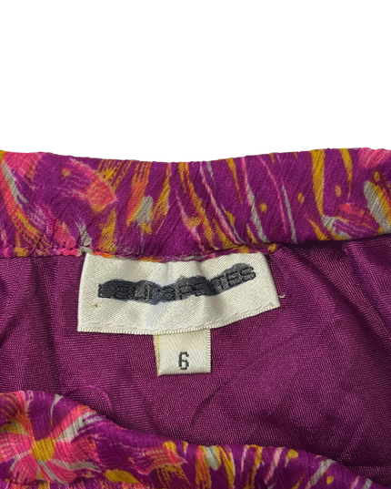 Laura Petites Purple & Orange Floral Ruffle Hem Midi Skirt - XS | Waist: 23"