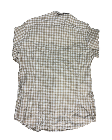 Massimo Dutti Beige Gingham Long Sleeve Shirt - M