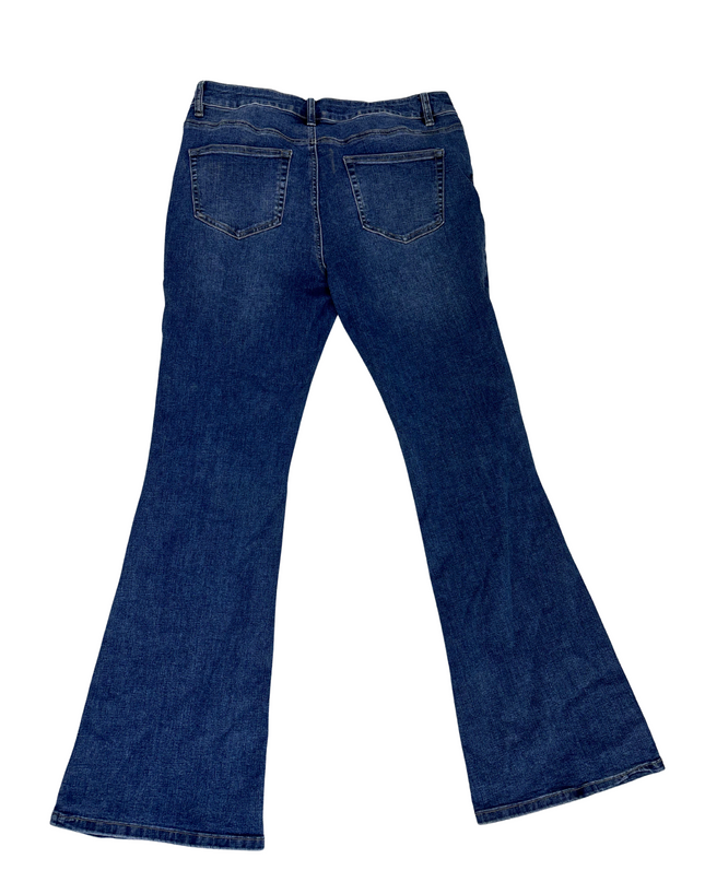 Sosandar Flared Boot-Cut Denim Jeans - XXL | Waist: 34"