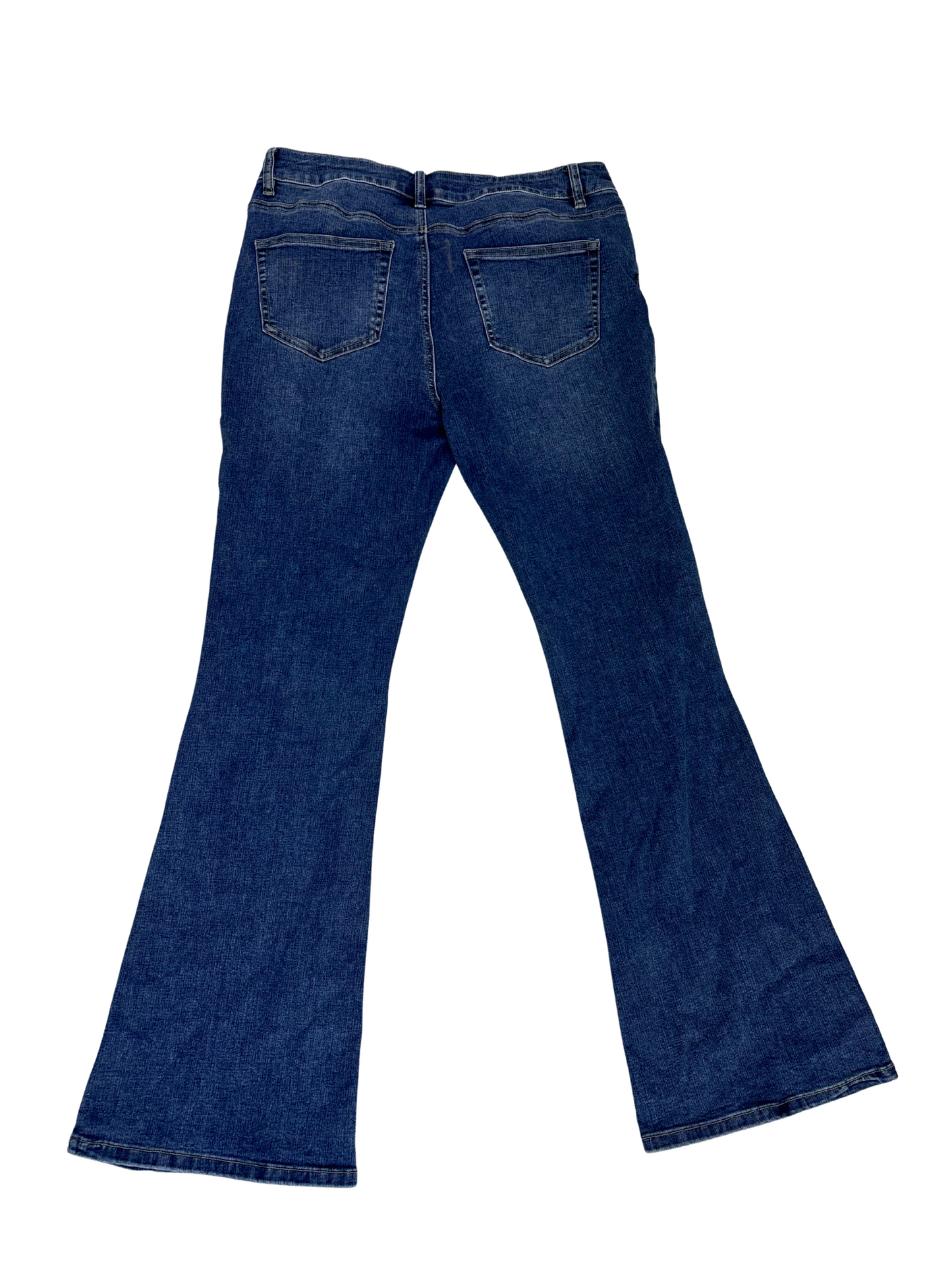 Sosandar Flared Boot-Cut Denim Jeans - XXL | Waist: 34"