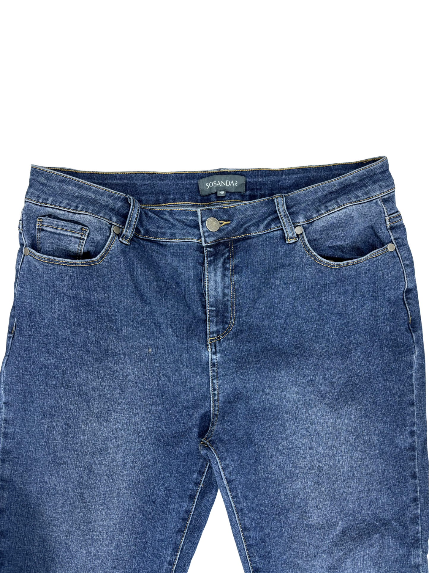 Sosandar Flared Boot-Cut Denim Jeans - XXL | Waist: 34"