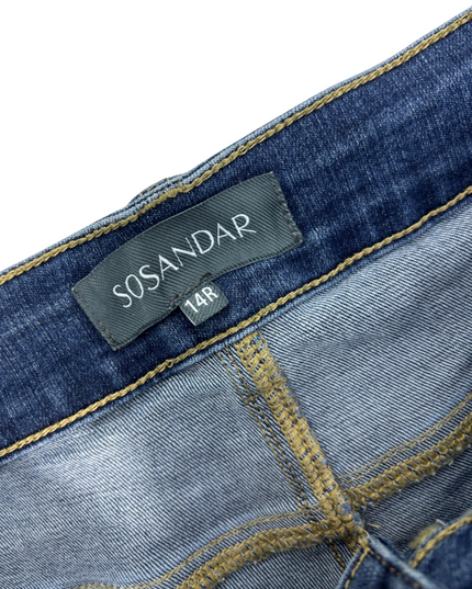 Sosandar Flared Boot-Cut Denim Jeans - XXL | Waist: 34"