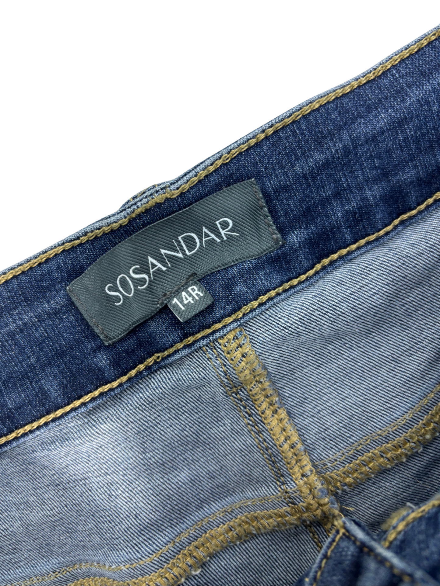 Sosandar Flared Boot-Cut Denim Jeans - XXL | Waist: 34"