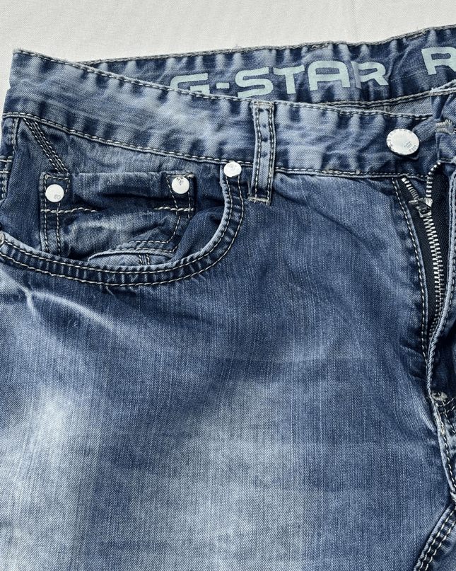 G-Star Raw Blue Distressed Jorts Denim Shorts