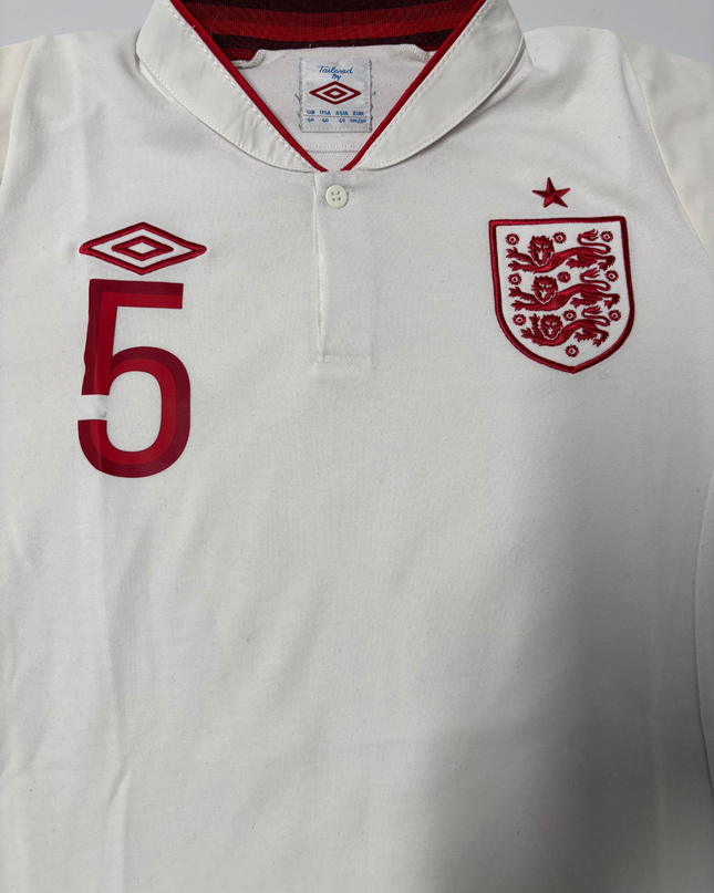Umbro England Gary Cahill #5 White Home Jersey - M