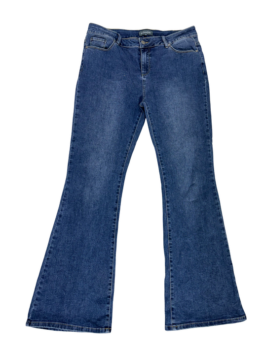 Sosandar Flared Boot-Cut Denim Jeans - XXL | Waist: 34"