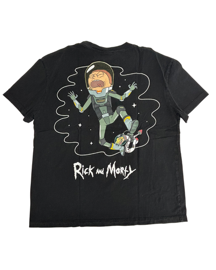 Rick and Morty Adult Swim Space Suit Black Graphic T-Shirt - L
