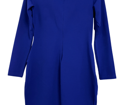 Ted Baker Royal Blue Wrap Front Zipper Detail Long Sleeve Mini Dress