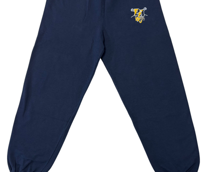 Gildan Heavy Blend Navy Blue Graphic Sweatpants - XS | Waist: 24"