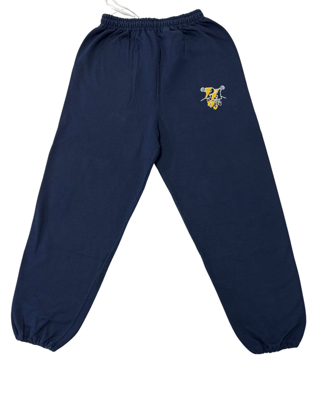 Gildan Heavy Blend Navy Blue Graphic Sweatpants - XS | Waist: 24"