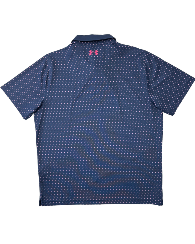 Under Armour Navy Blue & Pink Polka Dot Performance Polo Shirt