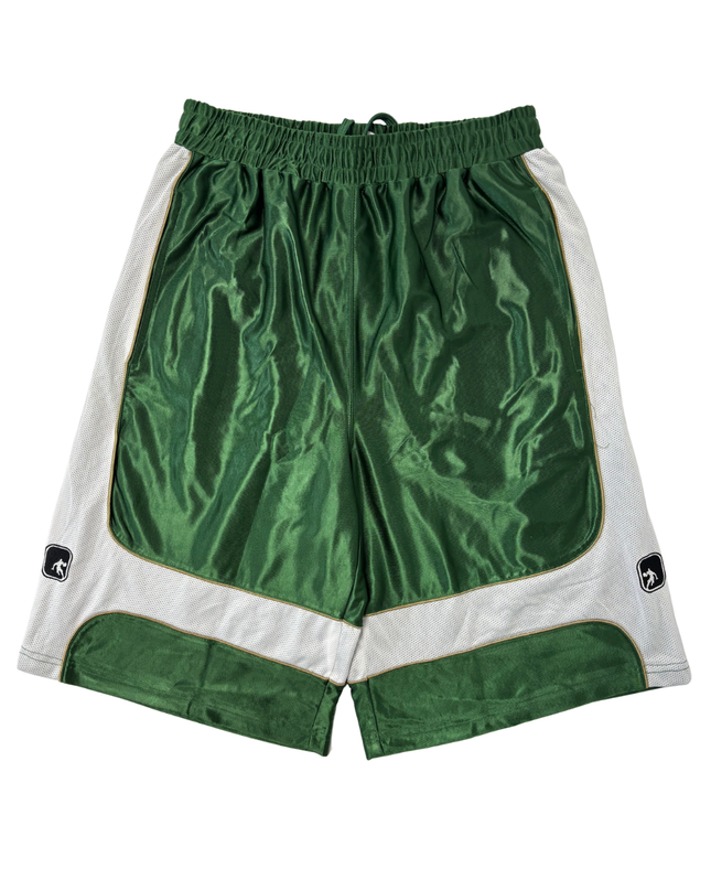 AND1 Retro Green & White Mesh Panel Basketball Shorts - M | Waist: 30"