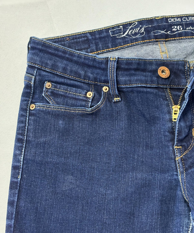 Levi's Dark Blue Demi Curve Straight Leg Jeans