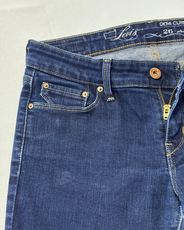 Levi's Dark Blue Demi Curve Straight Leg Jeans