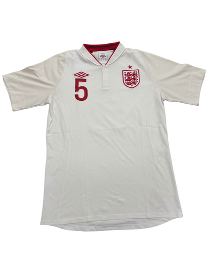 Umbro England Gary Cahill #5 White Home Jersey - M