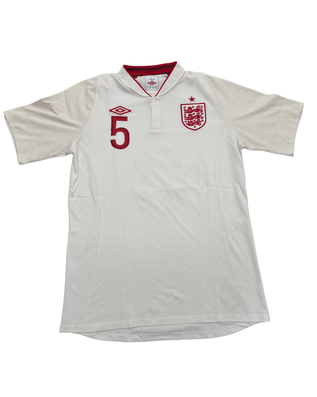 Umbro England Gary Cahill #5 White Home Jersey - M