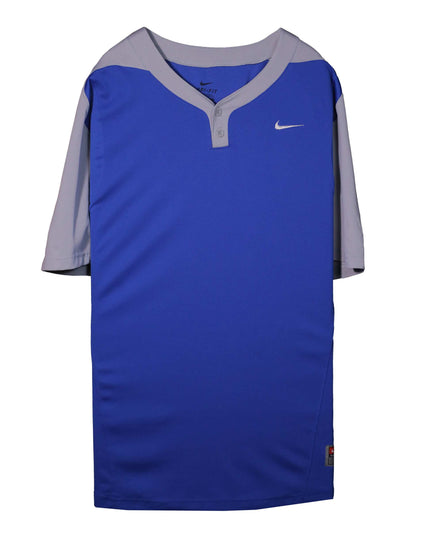 Nike Dri-Fit Royal Blue & Grey Performance Baseball T-Shirt