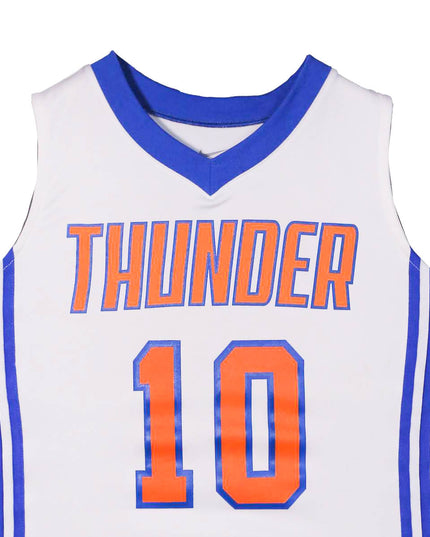 Nike Thunder #10 White & Blue Basketball Jersey