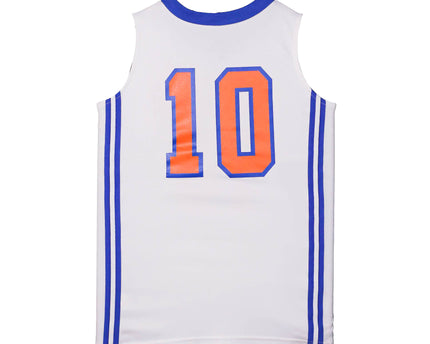 Nike Thunder #10 White & Blue Basketball Jersey
