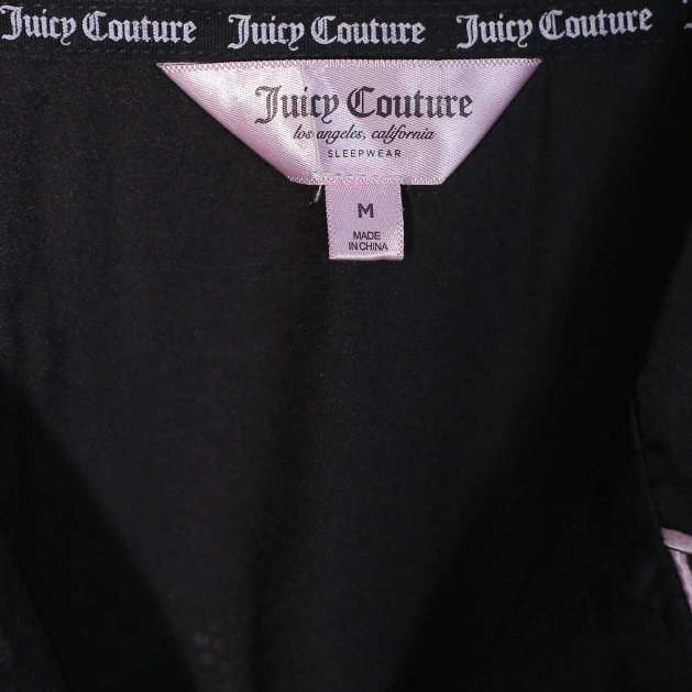 Juicy Couture Black Satin Rhinestone Sleep Shirt