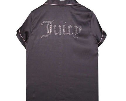 Juicy Couture Black Satin Rhinestone Sleep Shirt