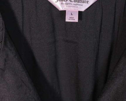 Juicy Couture Silver Studded Logo Satin Black Top
