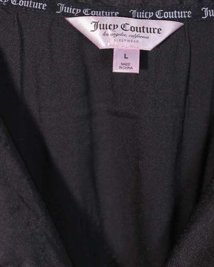 Juicy Couture Silver Studded Logo Satin Black Top