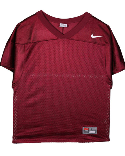 Nike Team Sports Maroon Mesh V-Neck Football Jersey