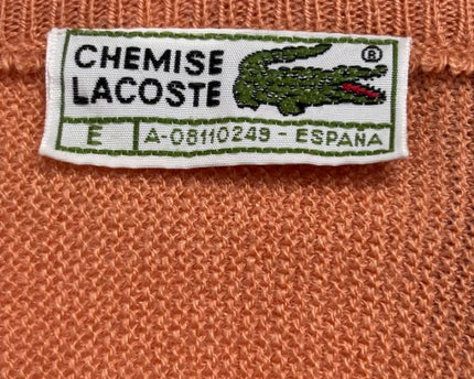 Lacoste Vintage Orange V-Neck Fine Knit Sweater