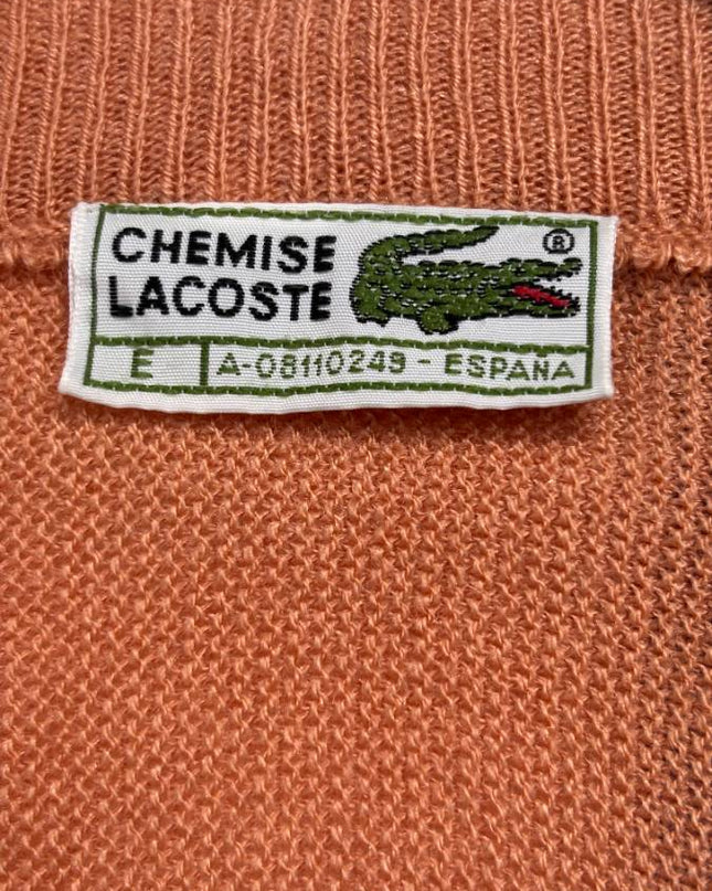 Lacoste Vintage Orange V-Neck Fine Knit Sweater