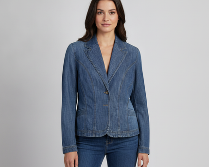 DKNY JEANS Blue Denim Blazer Jacket
