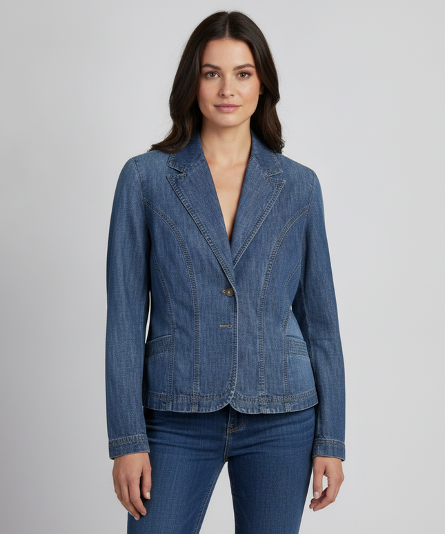 DKNY JEANS Blue Denim Blazer Jacket