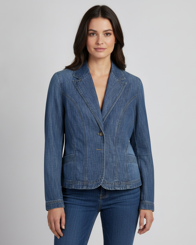 DKNY JEANS Blue Denim Blazer Jacket