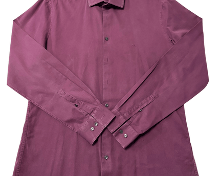 Calvin Klein Burgundy Slim Fit Dress Shirt