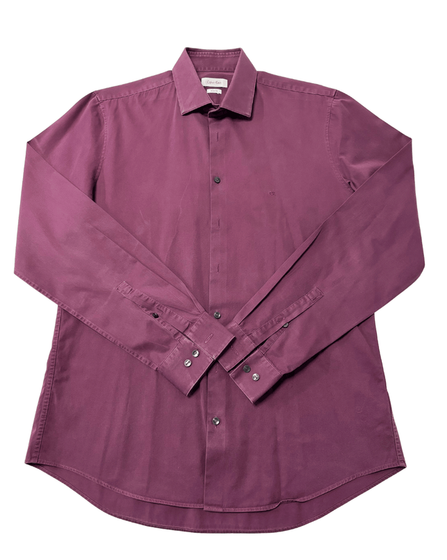 Calvin Klein Burgundy Slim Fit Dress Shirt